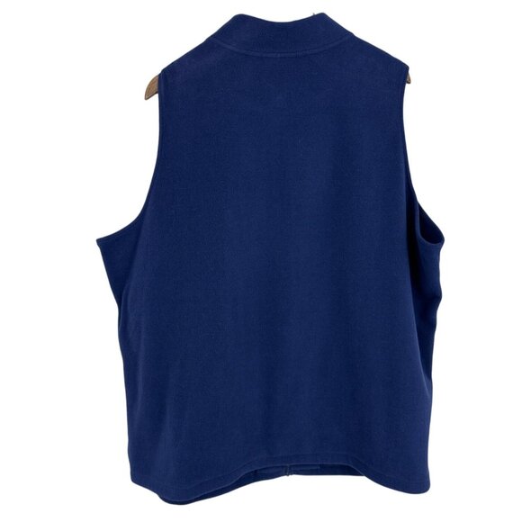 Quacker Factory Womens Fleece Vest With Rhinestone Zipper & Pockets Size 3X - Picture 7 of 10